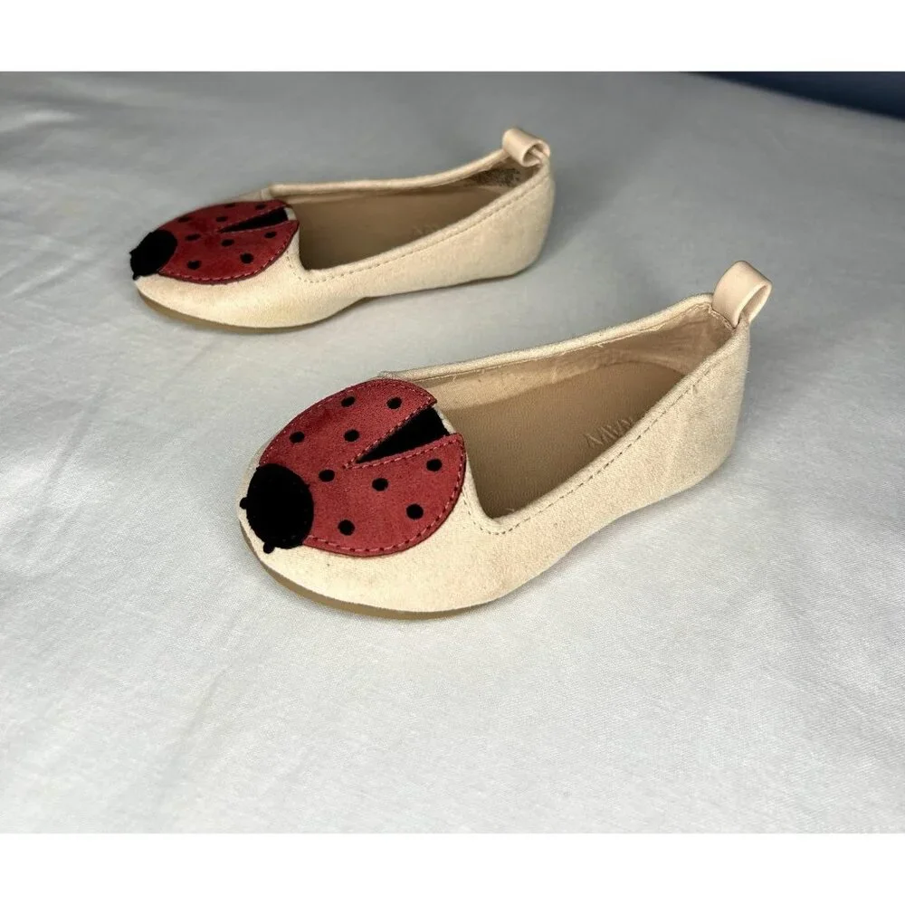 Old Navy Shoes Toddler Girls Size 5 Faux Suede Ladybug Ballet Flats Slip On 5C